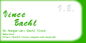 vince bachl business card